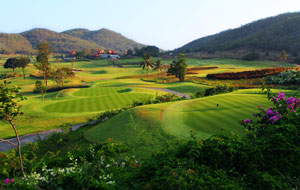 panoramic view of course, banyan golf club, hua hin, thailand